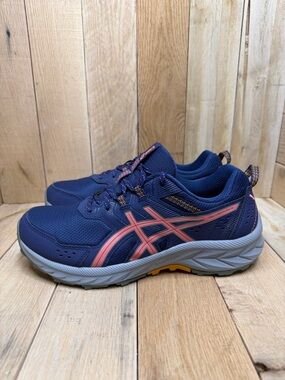 Asics Gel Venture 9 Indigo Blue Papaya Trail Run Sneaker Womens' Size 9.5 Wide